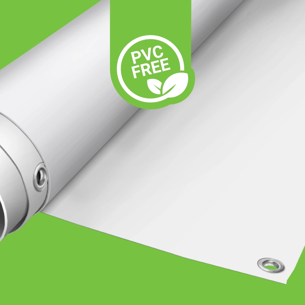 Eco-friendly PVC-free banner print for sustainable branding