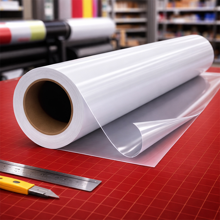Optically Clear Vinyl- 118 | Optically clear self adhesive vinyl printing for glass effect window graphics and transparent displays
